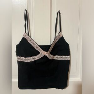 Medium Black/pink Lacy top from Pacsun new without tags never warn
